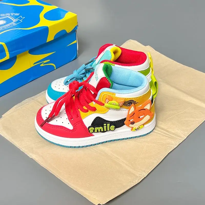 New Spring & Autumn Children's High-Top & Low-Top Sneakers Cute Rabbit Design Casual Shoes for Boys & Girls