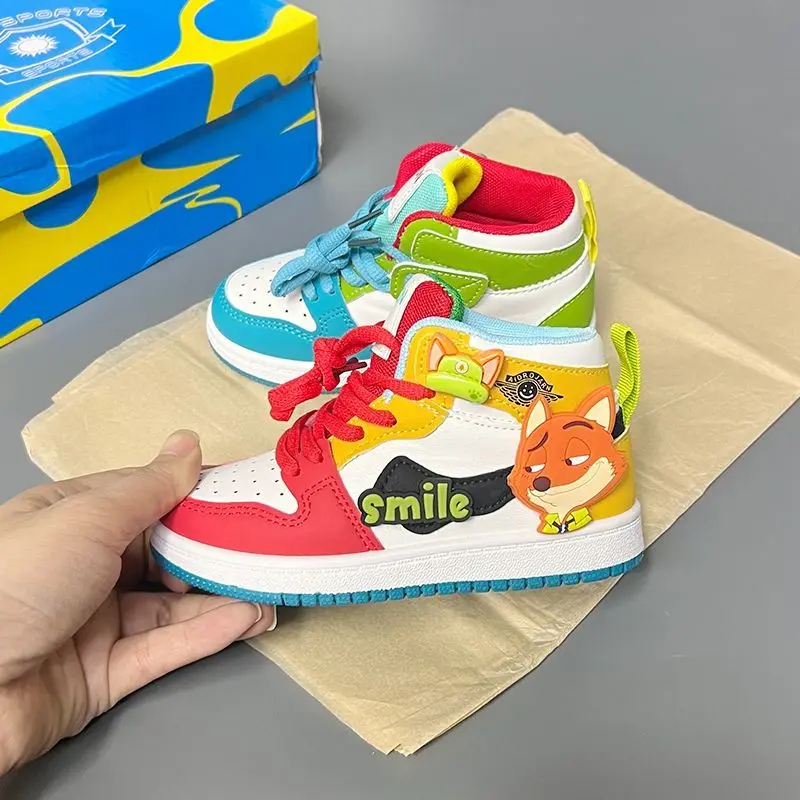 New Spring & Autumn Children's High-Top & Low-Top Sneakers Cute Rabbit Design Casual Shoes for Boys & Girls