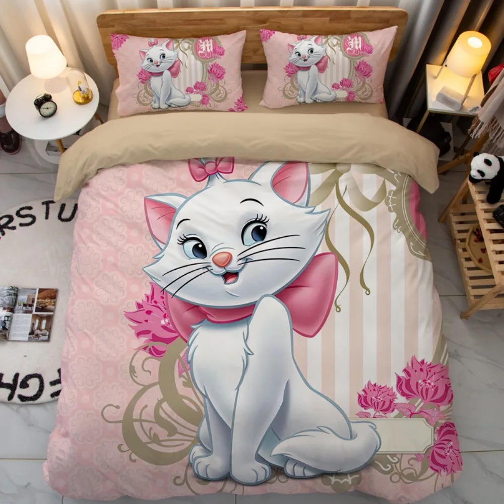 Mary Cat Duvet Cover pillowcase Bedding Bedroom Decoration Children Gift adult Single Double bed Large SizeZip Duvet Cover