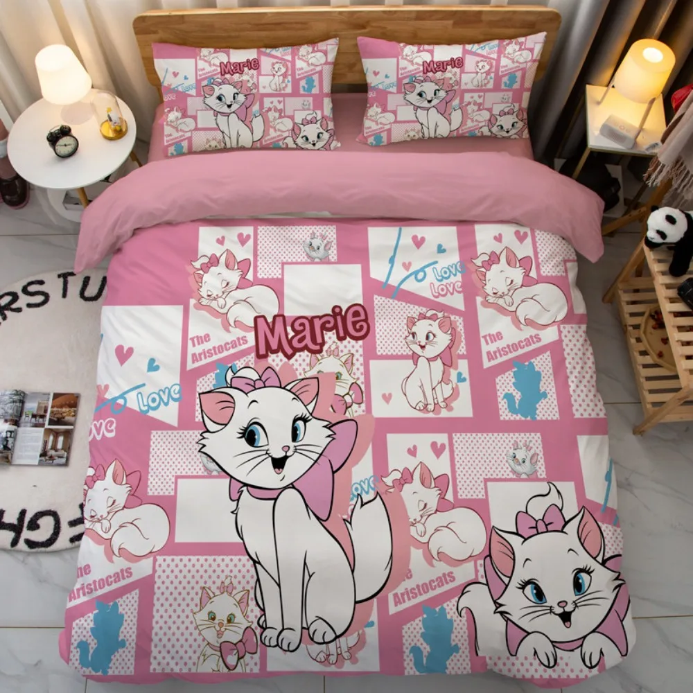 Mary Cat Duvet Cover pillowcase Bedding Bedroom Decoration Children Gift adult Single Double bed Large SizeZip Duvet Cover