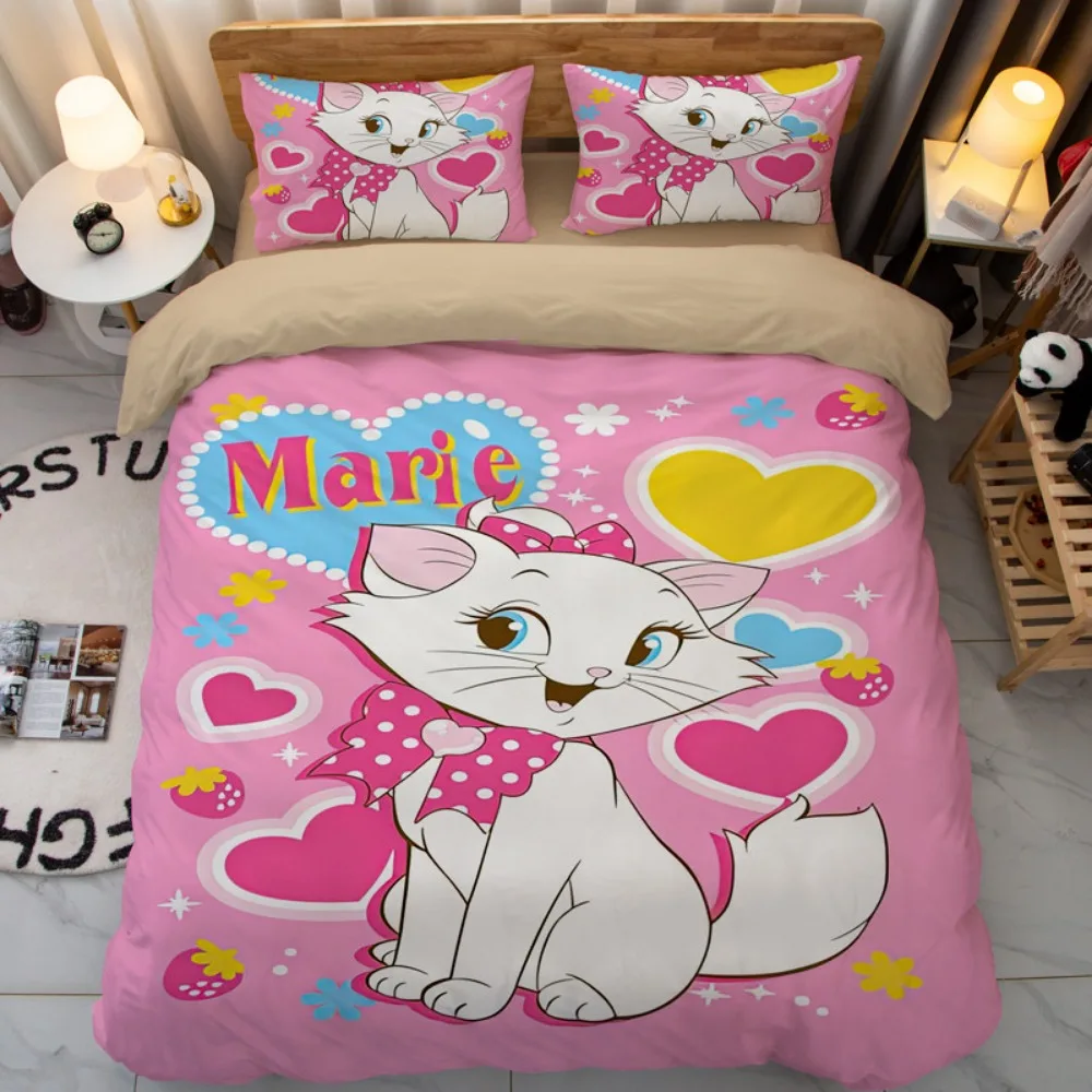 Mary Cat Duvet Cover pillowcase Bedding Bedroom Decoration Children Gift adult Single Double bed Large SizeZip Duvet Cover