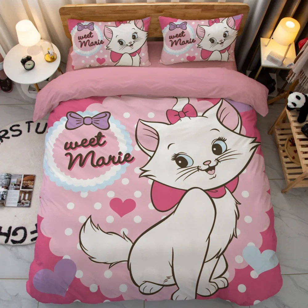 Mary Cat Duvet Cover pillowcase Bedding Bedroom Decoration Children Gift adult Single Double bed Large SizeZip Duvet Cover
