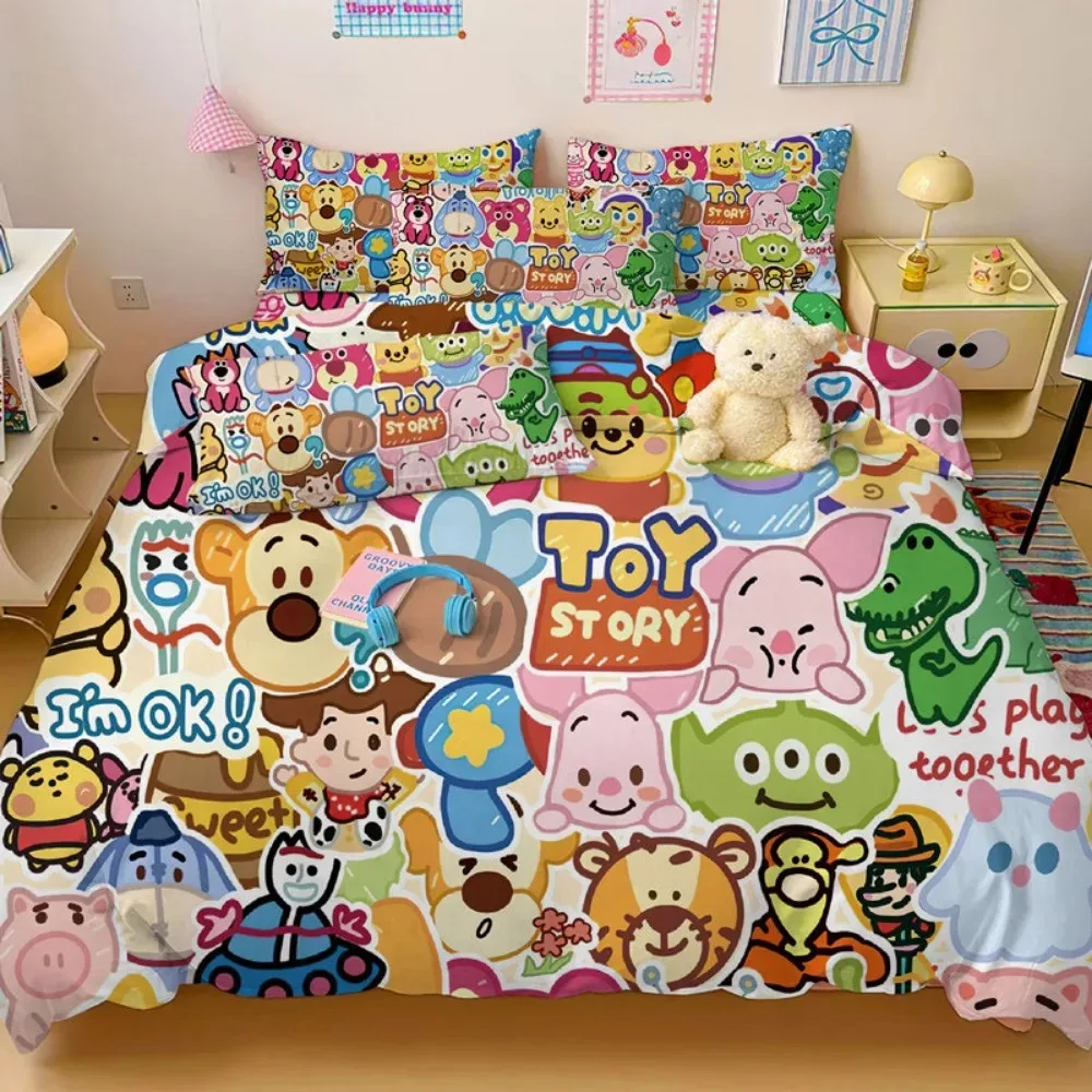 Cartoon Story Duvet Cover pillowcase Bedding Bedroom Decoration Children Gift adult Single Double bed Large SizeZip Duvet Cover