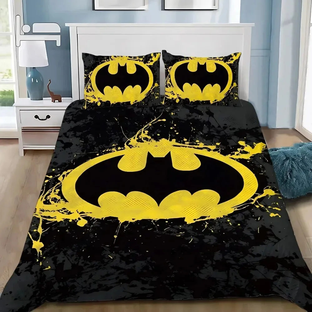Black Bat Duvet Cover pillowcase Bedding Bedroom Decoration Children Gift adult Single Double bed Large SizeZip Duvet Cover