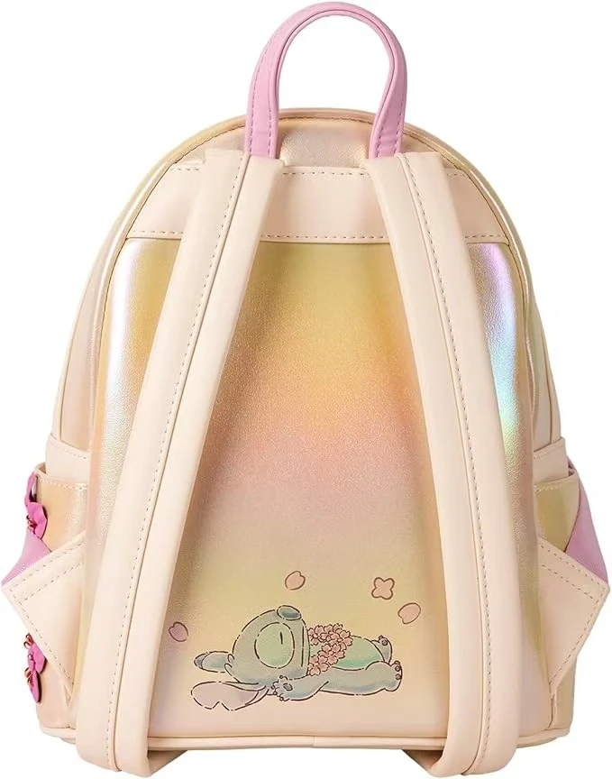 Stitch & Angel Cherry Blossom Heart Mini Double Shoulder Bags Stitch PU Leather Women Double Shoulder Bags