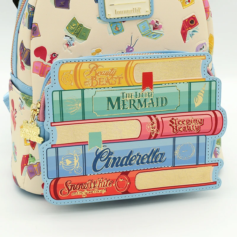 Cream-Colored Princess Book Classic Backpack Fashion Double Shoulder Backpack Gift