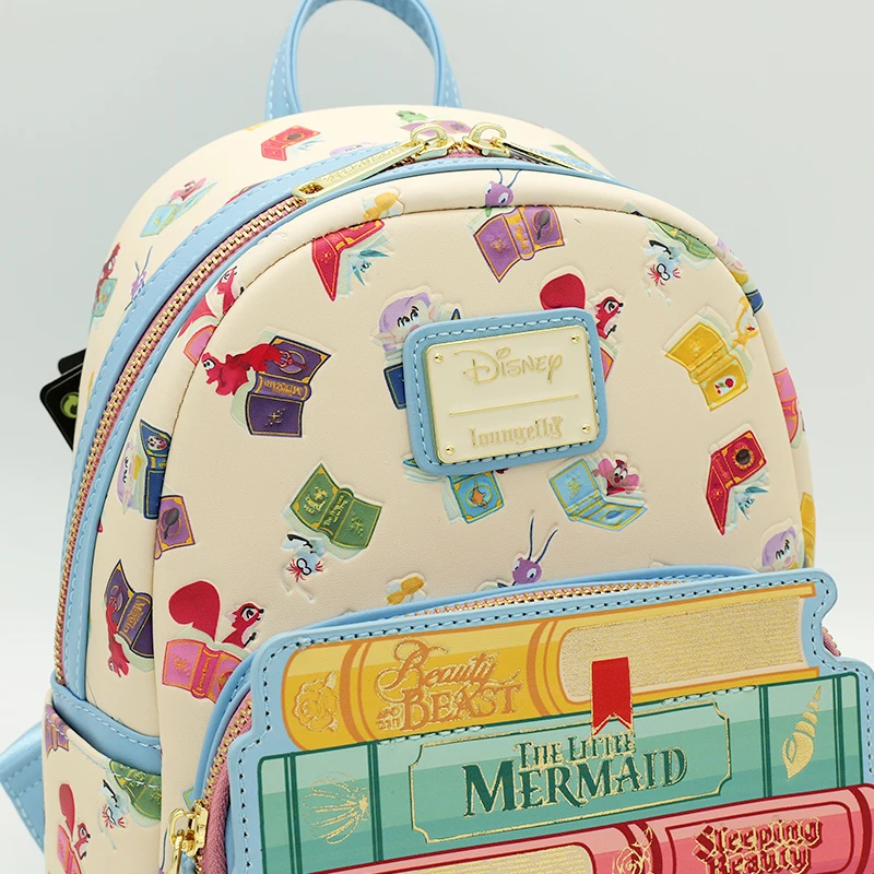 Cream-Colored Princess Book Classic Backpack Fashion Double Shoulder Backpack Gift